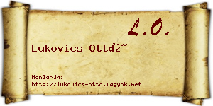 Lukovics Ottó névjegykártya